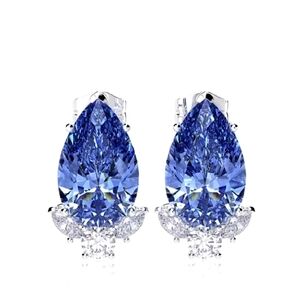 Elegant Blue Teardrop Earrings